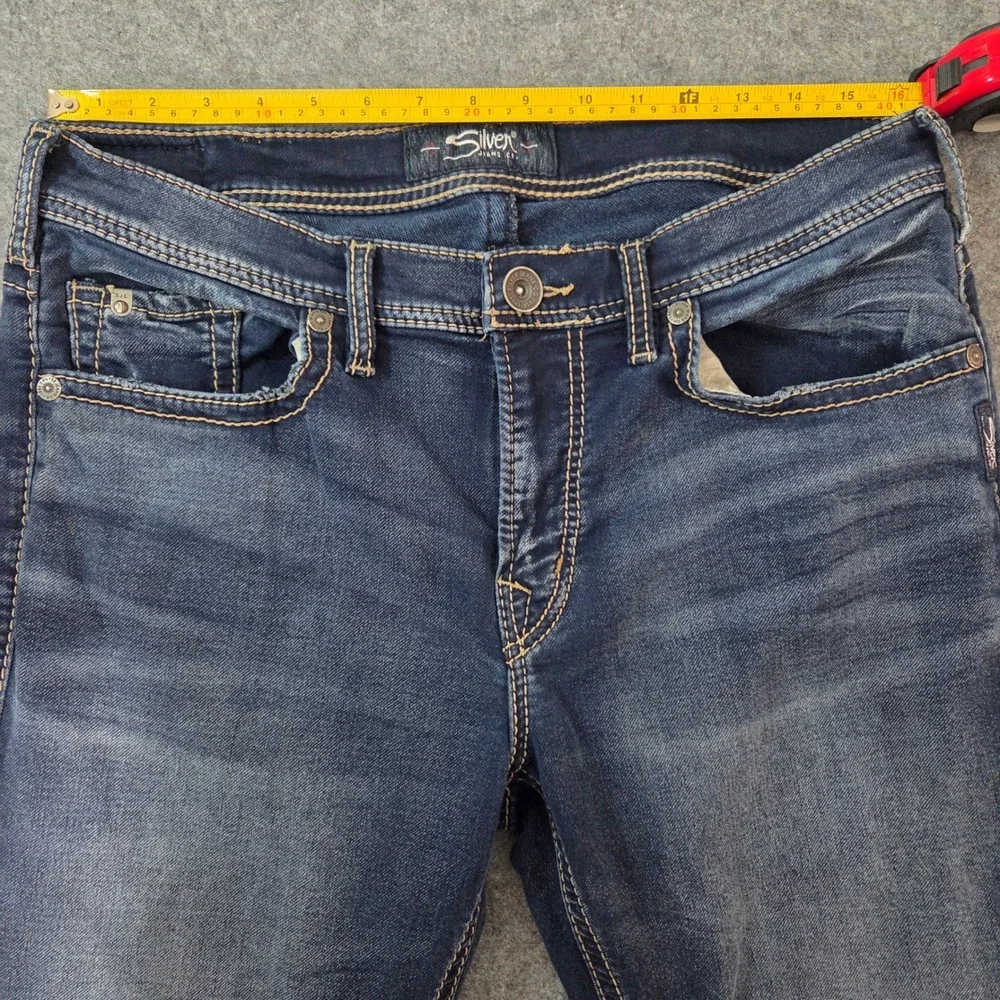 Silver Jeans Co Grayson Jeans Mens 33x32 Dark Wash Straight Leg Stretch Denim